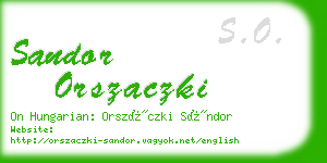 sandor orszaczki business card